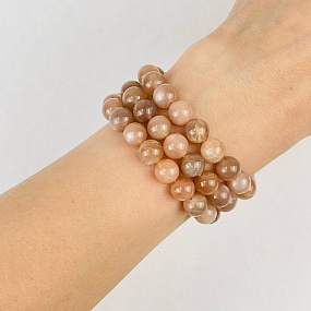 Бусины для украшений из Лунного камня (46 бусин), Артикул: 082066 - изображение товара №2