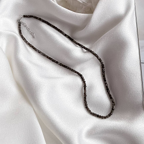 Колье из серебристого Обсидиана, Артикул: 095253 - изображение товара №1