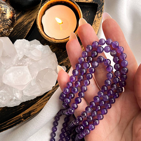 Бусины для украшений из Аметиста (65 бусин)