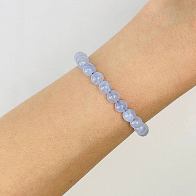Браслет из камня Голубой агат