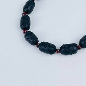 Браслет из Лавы и Граната, Артикул: 073016 - изображение товара №3