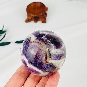 Шар из шевронного Аметиста на подставке, Артикул: 104140 - изображение товара №2