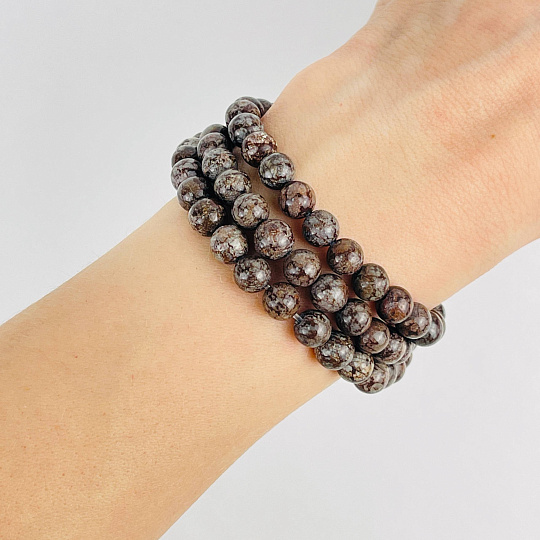 Бусины для украшений из коричневой Яшмы (58 бусин), Артикул: 117786 - изображение товара №2