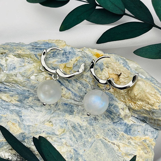 Серьги из Лунного камня, Артикул: 105540 - изображение товара №3