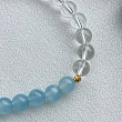 Браслет с подвеской "Снежинка" из Аквамарина и Горного Хрусталя