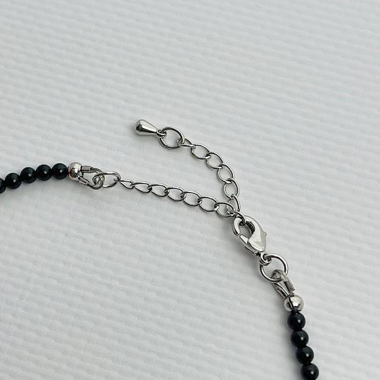 Бусы-Чокер из черного Турмалина с Малахитом, Артикул: 104191 - изображение товара №4