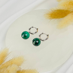 Серьги из Малахита, Артикул: 084695 - изображение товара №2