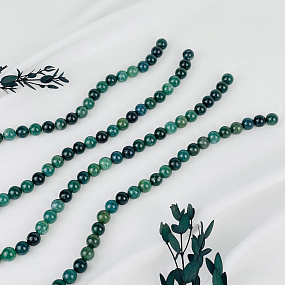 Бусины для рукоделия из Агата мохового (37 бусин), Артикул: 078397 - изображение товара №2