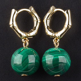 Серьги из Малахита , Артикул: 084694 - изображение товара №1
