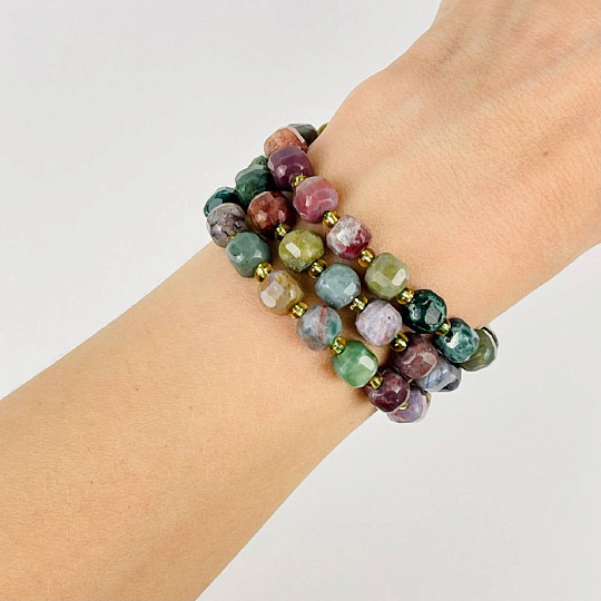 Бусины для украшений из Мохового агата (40 бусин), Артикул: 075231 - изображение товара №2