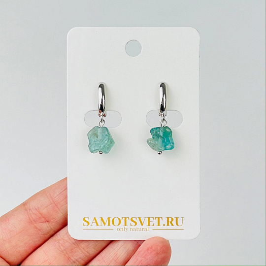 Серьги длинные из Апатита, Артикул: 116836 - изображение товара №2