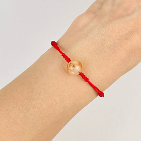 Защитный браслет Красная нить с Цитрином