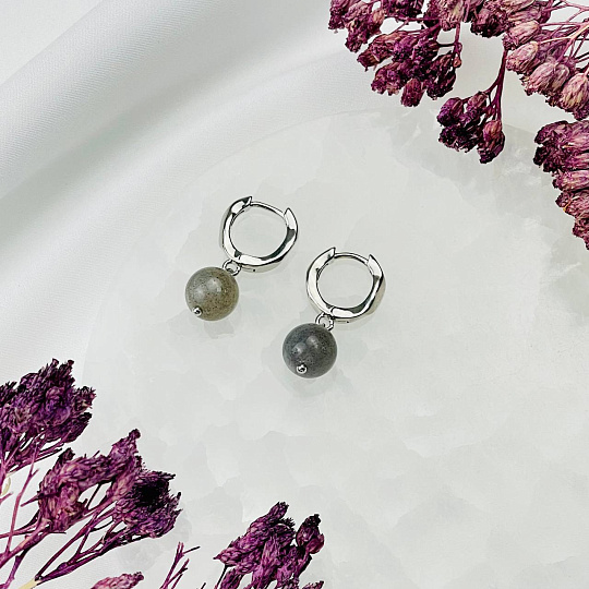 Серьги из Лабрадора, Артикул: 114339 - изображение товара №2