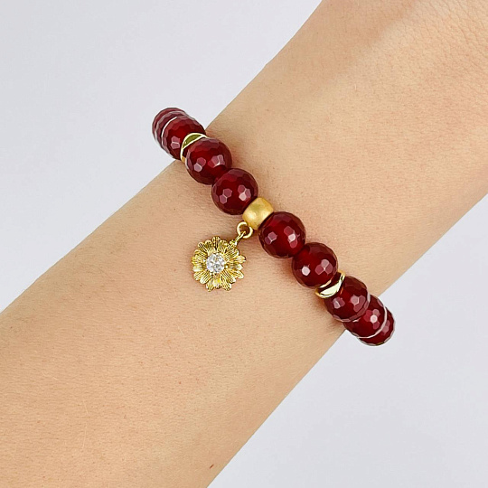 Браслет из Сердолика с подвеской, Артикул: 117868 - изображение товара №1