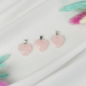 Кулон Сердце из Розового кварца, Артикул: 120645 - изображение товара №1