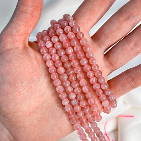 Бусины для украшений из мадагаскарского Розового кварца, Артикул: 096478 - изображение товара №2