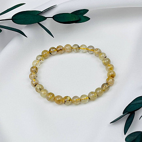 Браслет из Рутилового кварца "Волосатик", Артикул: 084561 - изображение товара №1