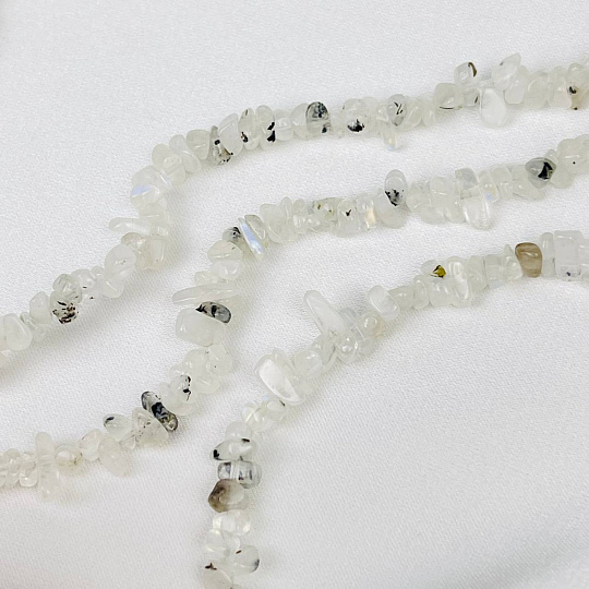 Бусины для украшений из Лунного камня с вкл. Турмалина крошка, Артикул: 050795 - изображение товара №2