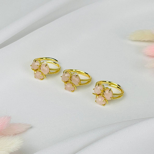 Кольцо регулируемое с Розовым кварцем, Артикул: 120958 - изображение товара №2