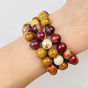 Бусины для украшений из Яшмы "Мукаит" (38 бусин), Артикул: 053616 - изображение товара №2