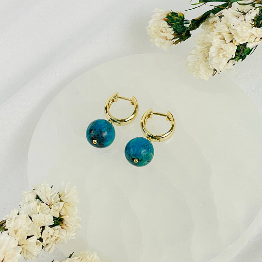 Серьги из Бирюзы, Артикул: 117058 - изображение товара №2