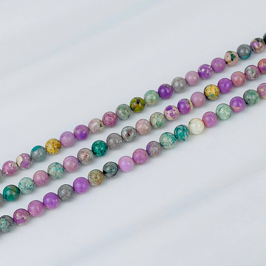 Бусины для украшений из Фосфосидерита и Варисцита (46 бусин), Артикул: 117023 - изображение товара №3