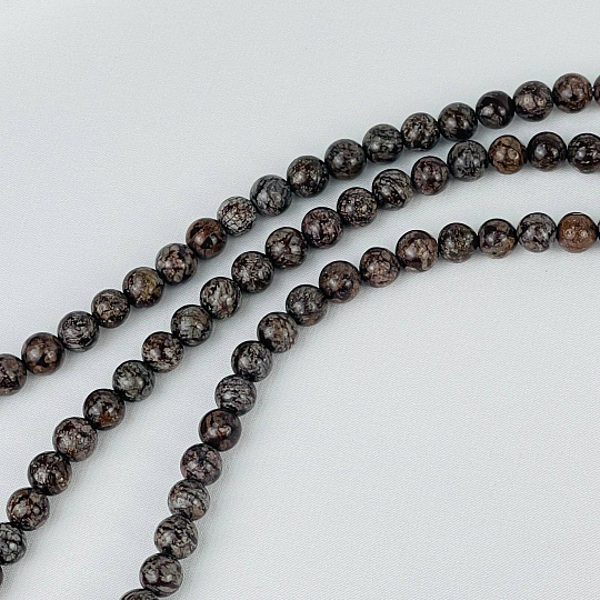 Бусины для украшений из коричневой Яшмы (58 бусин), Артикул: 117786 - изображение товара №1