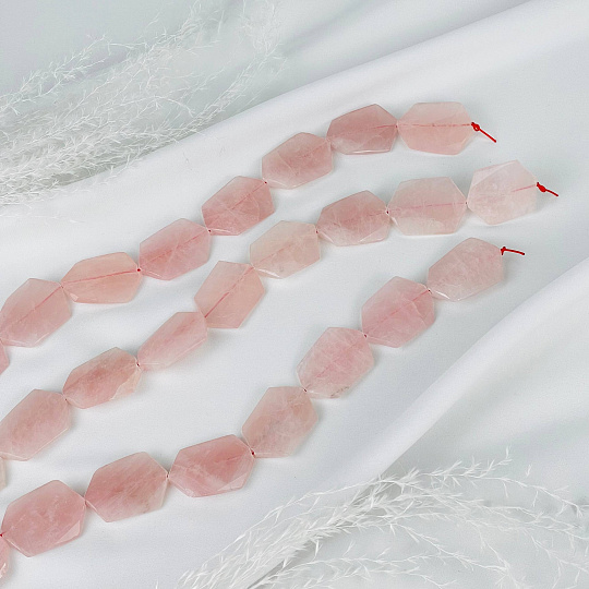 Бусины для украшений из Розового кварца, Артикул: 117453 - изображение товара №1
