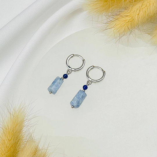 Серьги из Кианита и Содалита, Артикул: 115551 - изображение товара №1