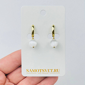 Серьги из Селенита, Артикул: 085453 - изображение товара №1