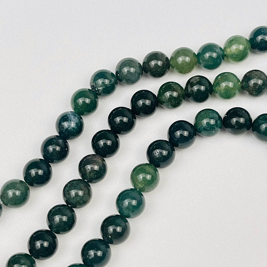 Бусины для украшений из Мохового агата (43 бусины), Артикул: 080270 - изображение товара №1