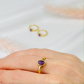 Кольцо регулируемое из Чароита, Артикул: 115746 - изображение товара №1