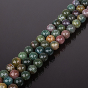 Бусины для рукоделия из Мохового агата (45 бусин), Артикул: 052950 - изображение товара №1