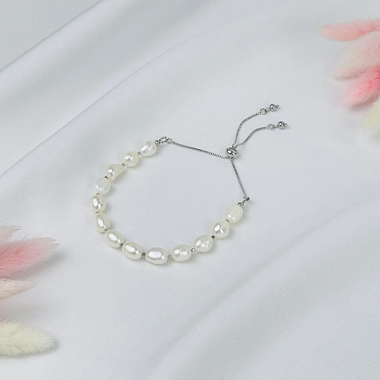 Браслет регулируемый из Жемчуга, Артикул: 118867 - изображение товара №1