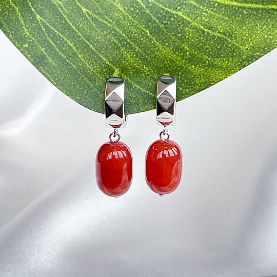 Серьги из Сердолика, Артикул: 094338 - изображение товара №1