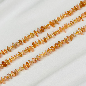 Бусины для украшений из персикового Лунного камня, Артикул: 120089 - изображение товара №1