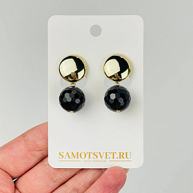 Серьги из черного Агата