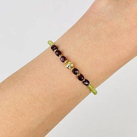 Браслет из Хризолита и Граната (Пироп)