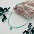 Чокер с кулоном из Амазонита и Жемчуга