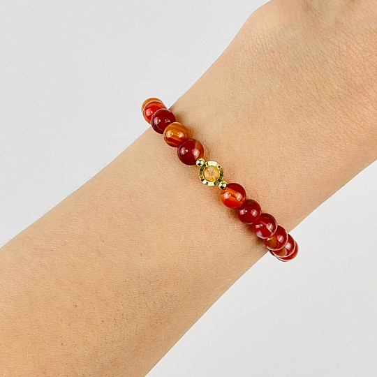 Браслет из Сардоникса и Цитрина, Артикул: 116806 - изображение товара №1