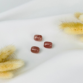 Бусины для украшений из Клубничного кварца (3 шт)