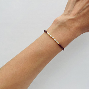 Браслет из Граната и Жемчуга, Артикул: 100542 - изображение товара №3