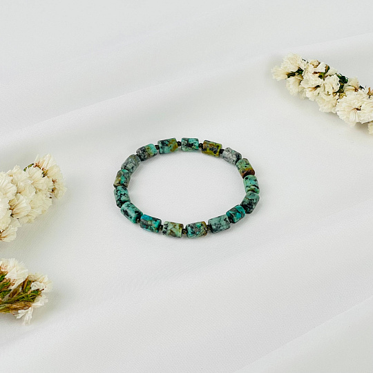 Браслет из Хризоколлы и Обсидиана, Артикул: 116887 - изображение товара №2