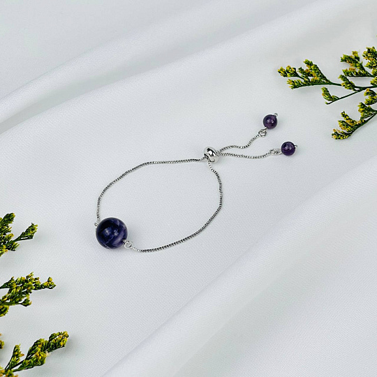 Браслет регулируемый с Аметистом, Артикул: 093688 - изображение товара №1