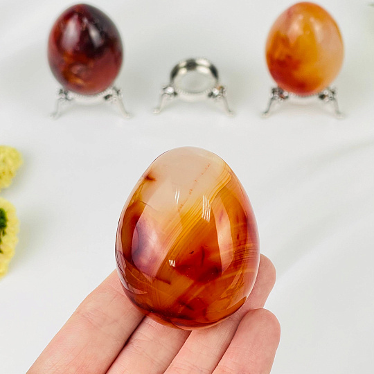 Яйцо из Сердолика на подставке, Артикул: 113786 - изображение товара №2