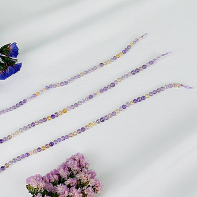 Бусины для украшений из Аметрина (86 бусин), Артикул: 085498 - изображение товара №3