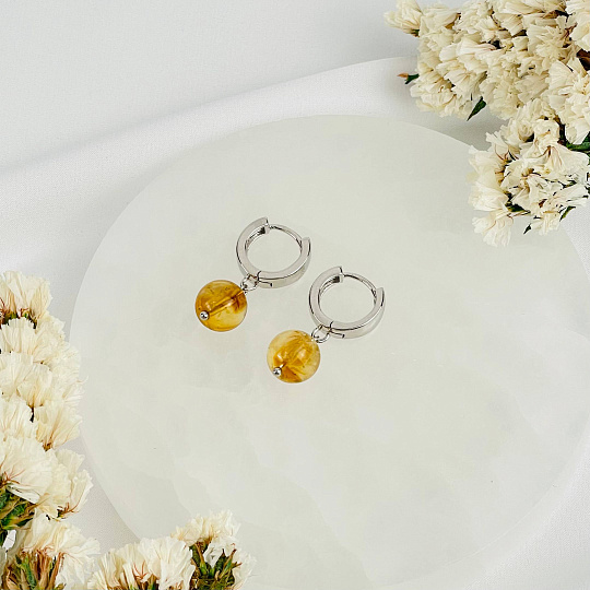 Серьги из Цитрина, Артикул: 117602 - изображение товара №2