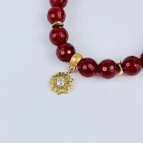 Браслет из Сердолика с подвеской, Артикул: 117868 - изображение товара №2