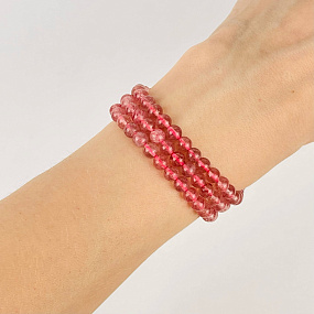 Бусины для украшений из Клубничного кварца (78 бусин), Артикул: 076390 - изображение товара №2