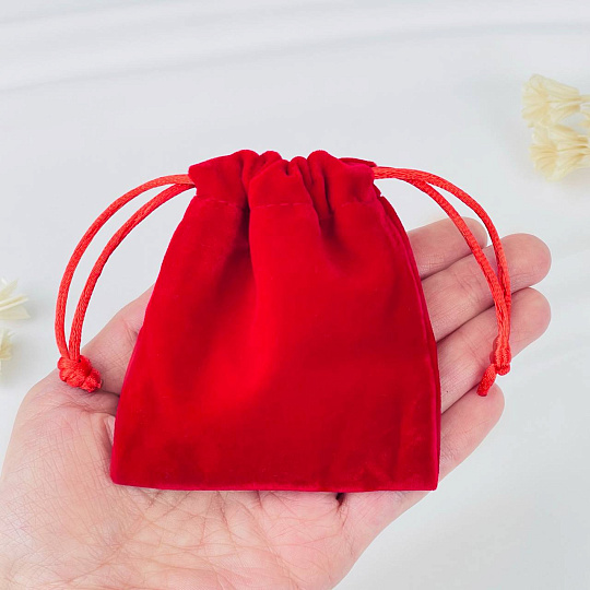 Мешочек: Бархат красный 1 шт., Артикул: 116514 - изображение товара №1